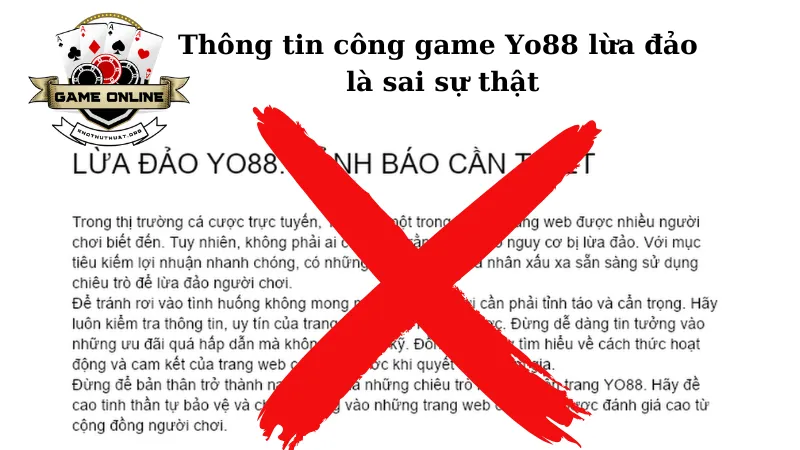 Sự thật về việc cổng game Yo88 lừa đảo đã được sáng tỏ