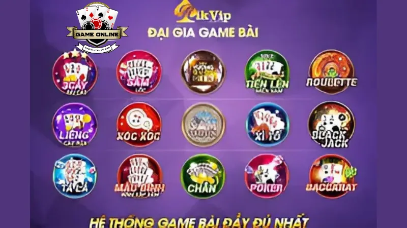 Kho game bài đa dạng tại Rikvip