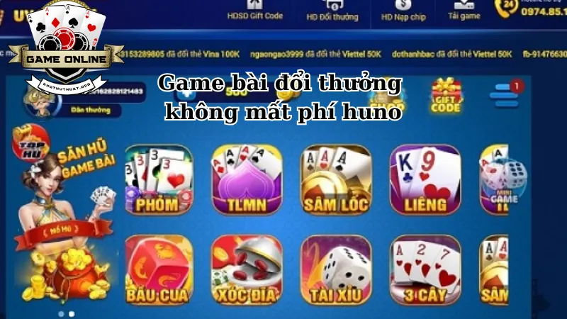 Tổng quan về game bài đổi thưởng không mất phí huno