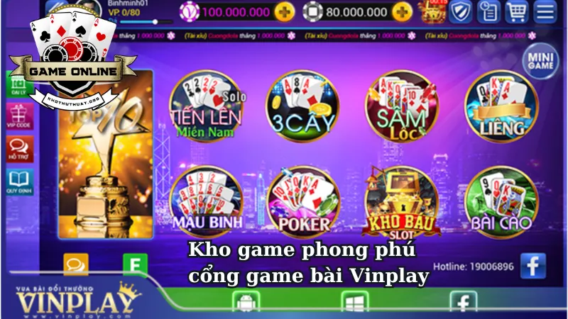 Kho game phong phú 